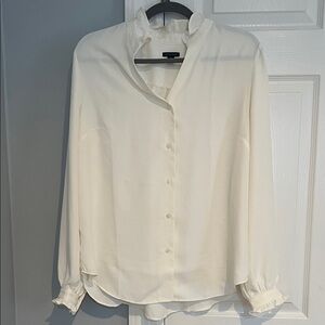 Ann Taylor Cream Button Down Shirt